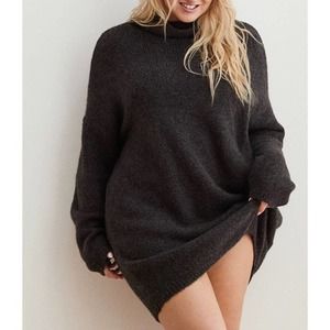 Aerie Wool Alpaca Turtleneck Sweater Dress
